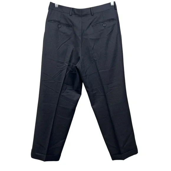 santorelli pleated dress pants SANTORELLI MENS NEW GRAY 100%WOOL PLEATED DRESS PANTS W/CUFFS SIZE:38/31 ITALY